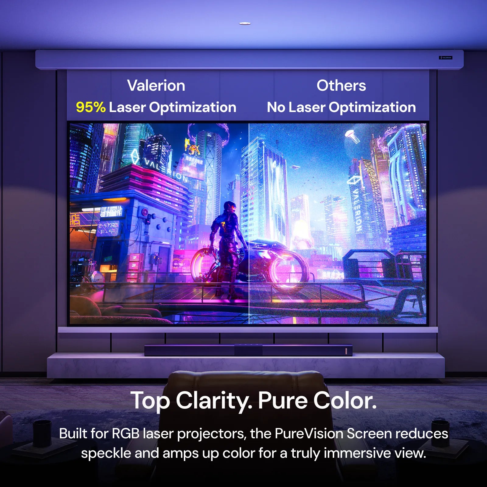 PureVision Anti-Speckle Motorized Matte White Screen