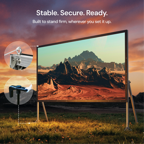 AWOL Valerion 120''-200'' Outdoor Camping Portable Folding Matte White Screen