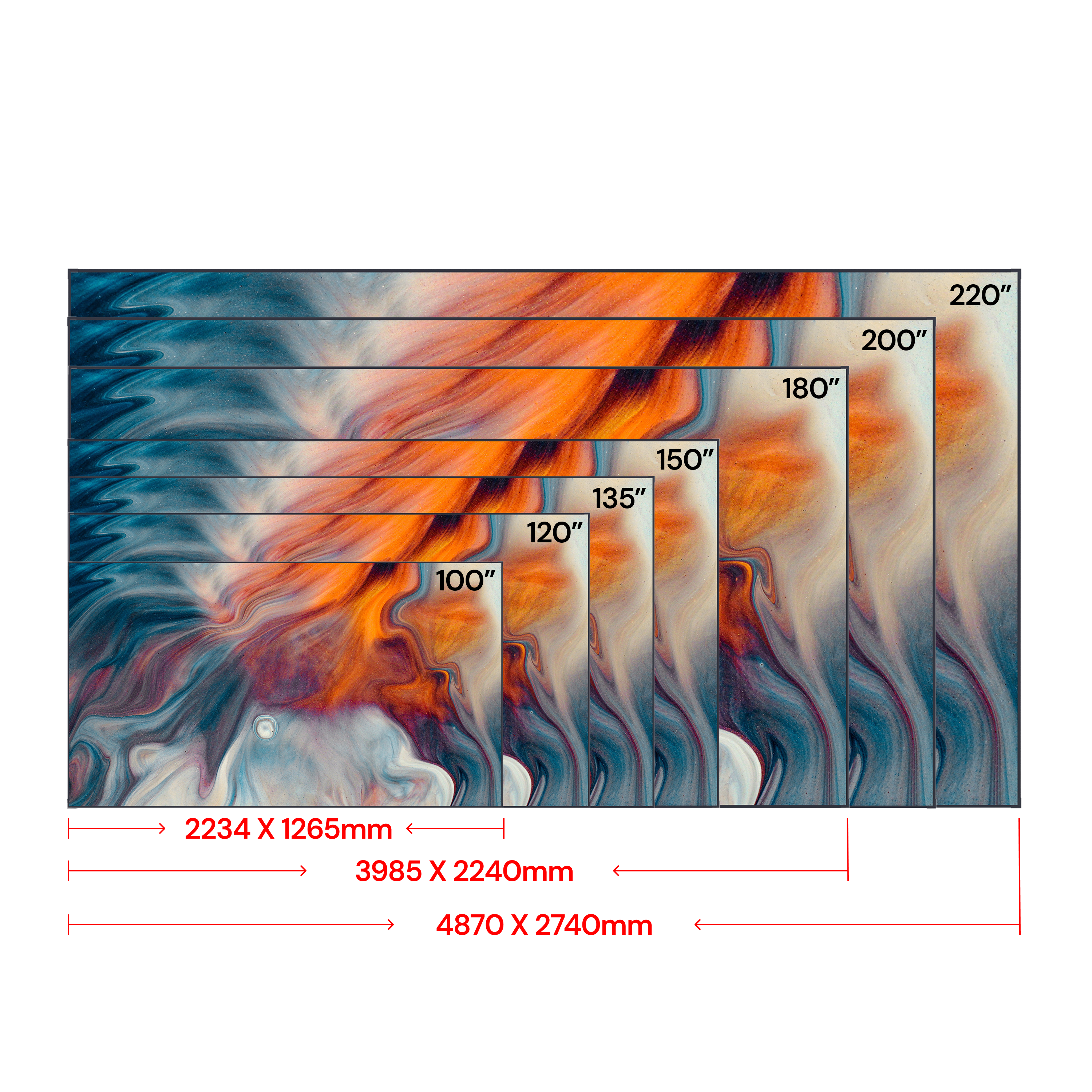 Valerion 100''-220'' Matte White Screen