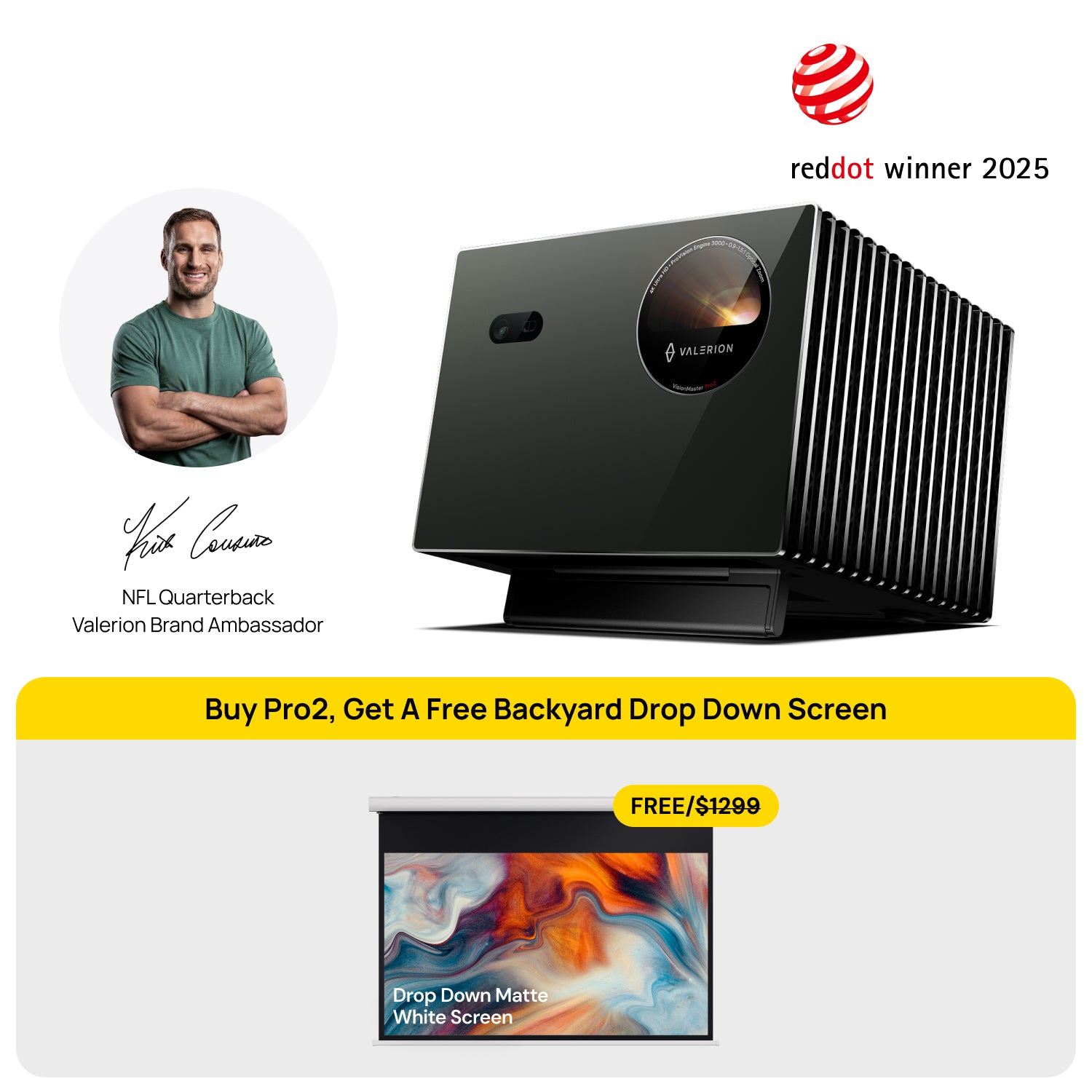 VisionMaster Pro2 + FREE Backyard Drop Down Screen