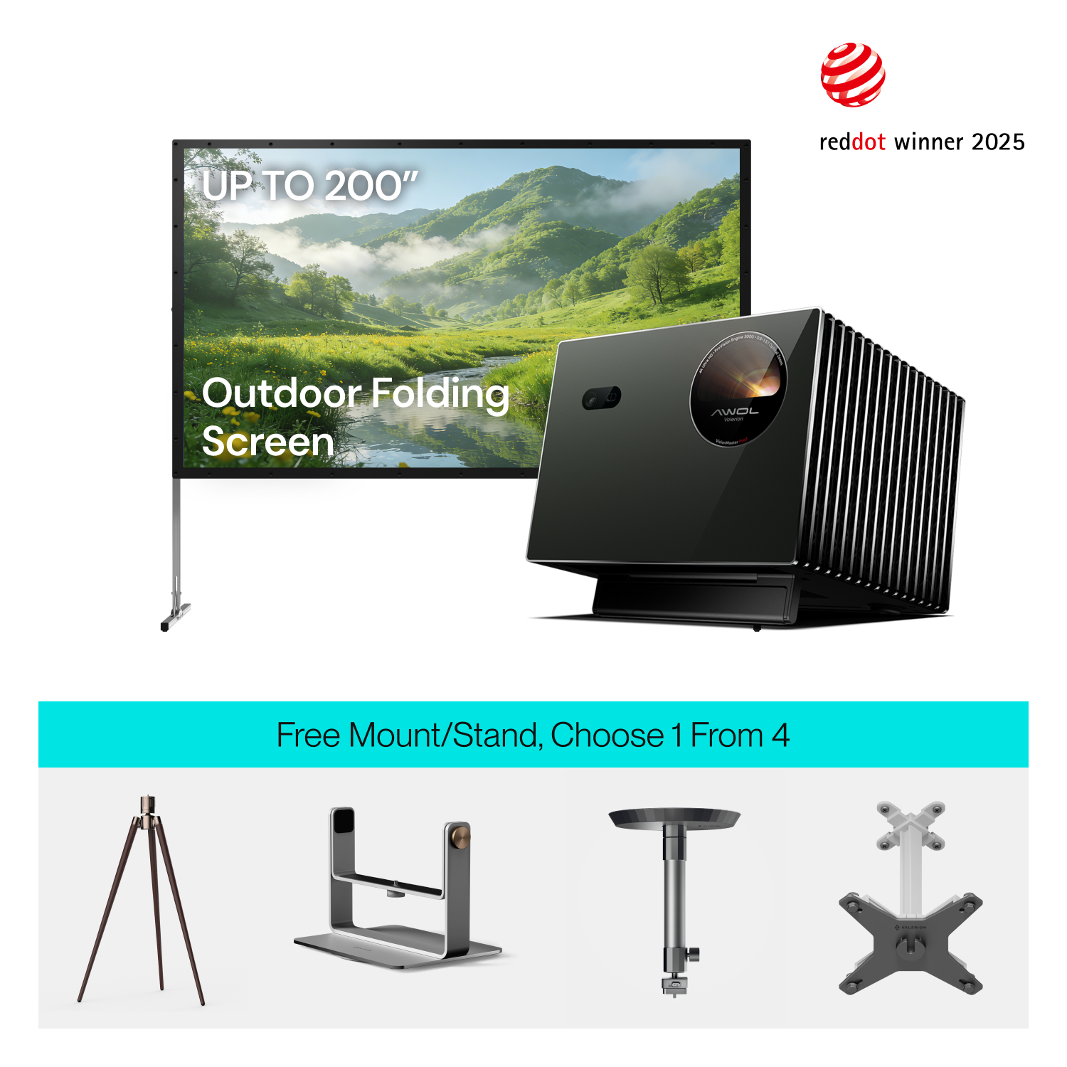 AWOL Valerion Pro 2 + Outdoor Camping Folding Screen + Stand